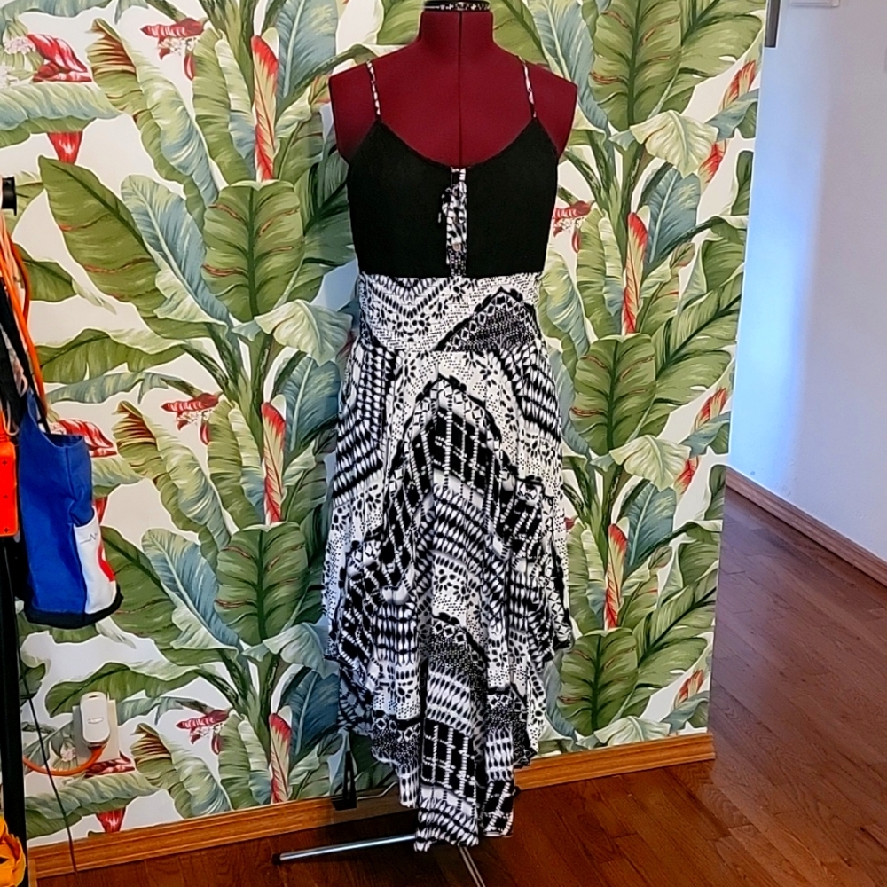 Black Hankerchief Maxi Dress